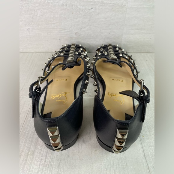 Christian Louboutin LoubiClou Studded Caged Leather Gladiator Sandals Sz 37.5 - Picture 10 of 14